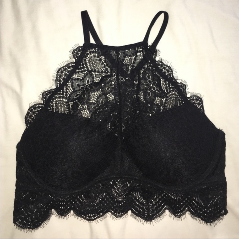 Victorias Secret Pink Lace Halter Bra